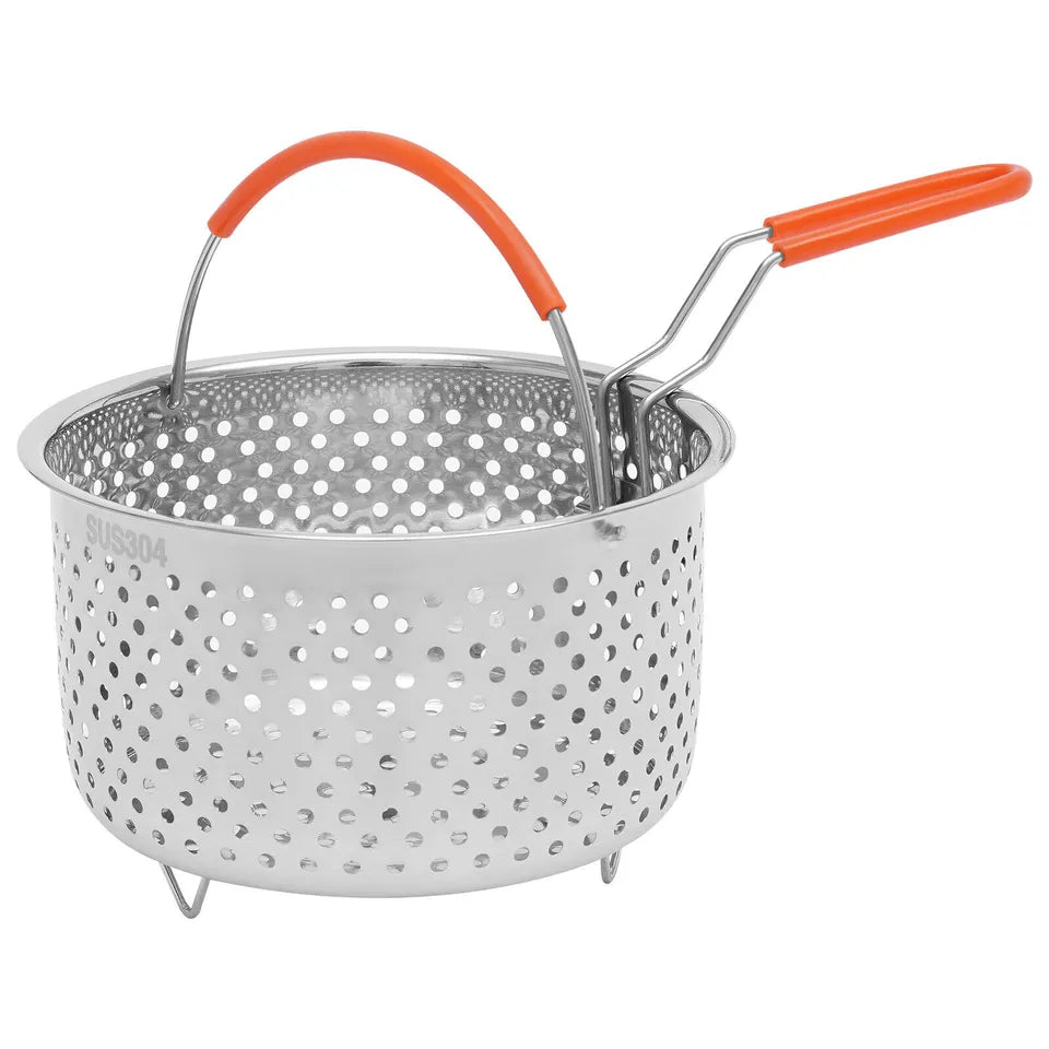 Stainless Steel Cooking Steamer With Handle, Kitchen Pot Pressure Cooker, Anti-scald Steamer Basket, Multifunctional Fruit Vegetable Washing Basket, Deep Fryer Pot Strainer Stainless Steel Cooking Steamer With Handle, Kitchen Pot Pressure Cooker, Anti-scald Steamer Basket, Multifunctional Fruit Vegetable Washing Basket, Deep Fryer Pot Strainer